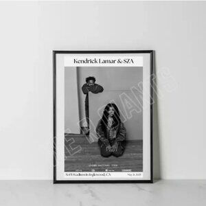 Kendrick Lamar & SZA Concert SoFi Stadium in Inglewood Concert Poster 11x17